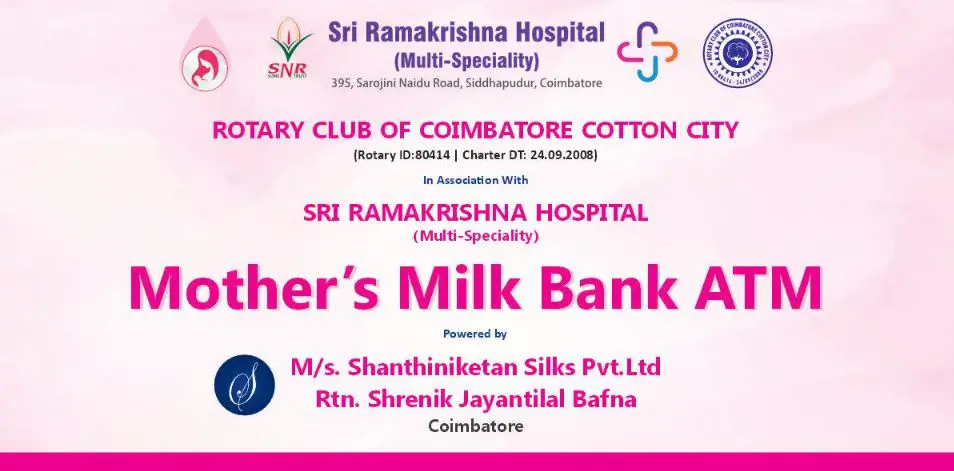 Sri Ramakrishna Hospital and Rotary Club of Cotton City Unveils Innovative Mother's Milk Bank ATM To Bridge the Gap